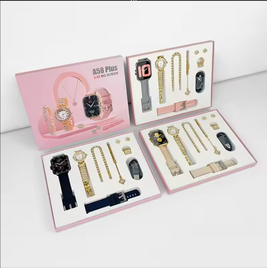 A58 Smart Watch Ultimate Gift Pack – Watch + Jewelry