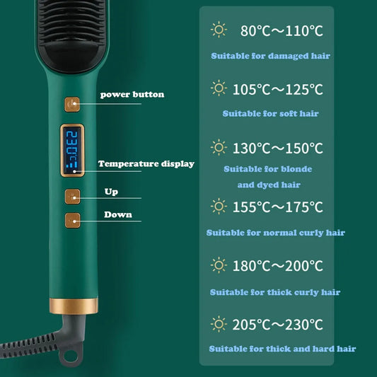 IonGlow™ – 2-in-1 Hot Comb & Styler